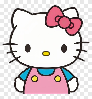 Hello Kitty Character With Pink Bow PNG