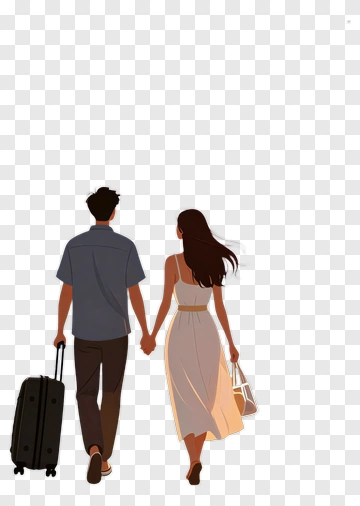 Couple Walking Together Holding Hands PNG