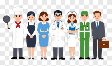Diverse Group Of Professionals In Uniforms PNG