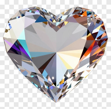 Heart-Shaped Crystal Diamond PNG