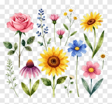 Colorful Flower Bouquet PNG