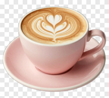Latte Art In A Pink Cup PNG