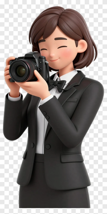 3D Photographer Holding A Camera PNG