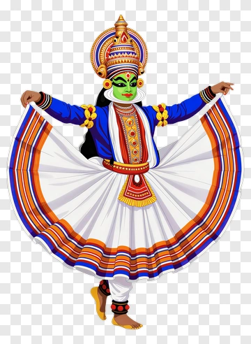 Kathakali Dancer Performing Traditional Dance PNG