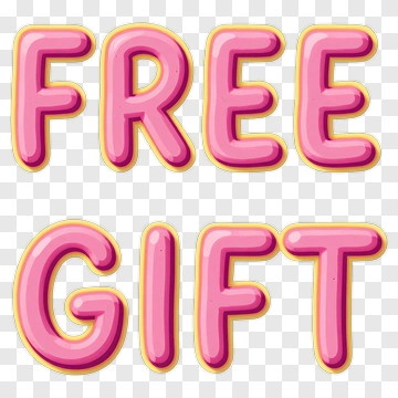 Colorful Free Gift Text PNG