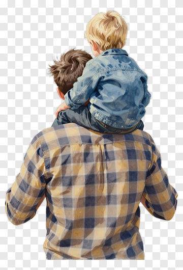 Father Carrying Child On Shoulders PNG