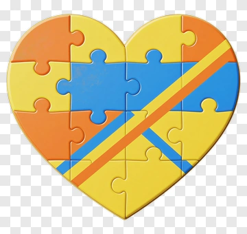 Colorful Heart Puzzle Piece PNG