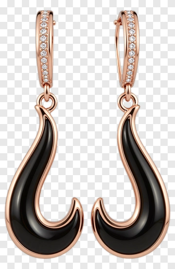 Elegant Black And Gold Earrings PNG