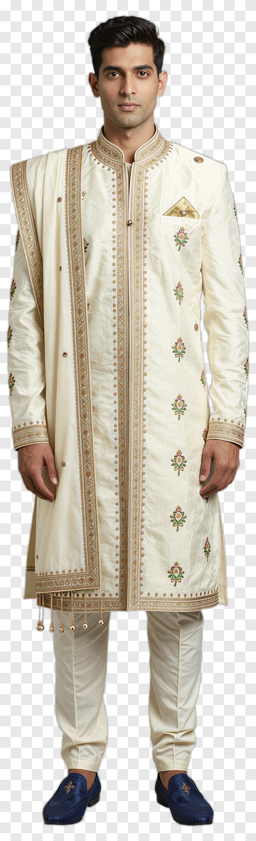 Man In Traditional Indian Sherwani PNG