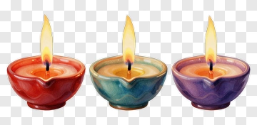 Colorful Oil Lamps With Flames PNG