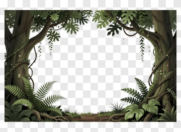 Jungle Frame With Lush Greenery PNG