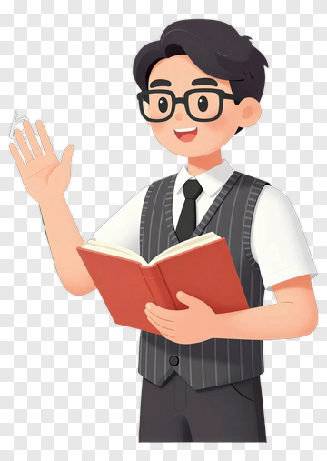 Cartoon Teacher Holding A Book PNG