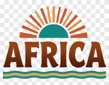 Africa Logo With Sunburst Design PNG