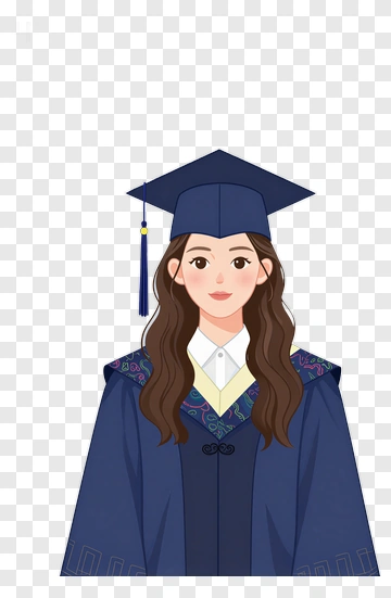 Graduation Student In Cap And Gown PNG