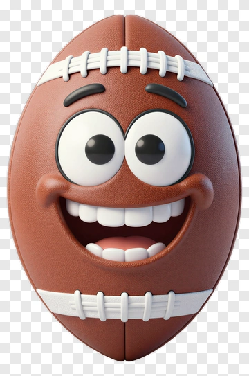 Cartoon Football With A Happy Face PNG