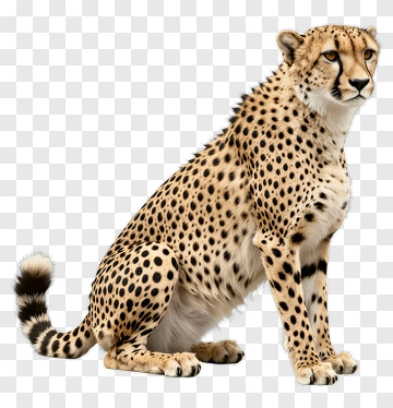 Cheetah Sitting In A Natural Pose PNG