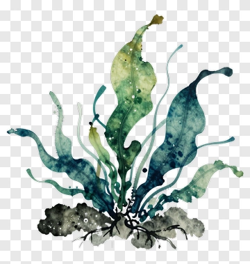 Watercolor Seaweed Illustration PNG