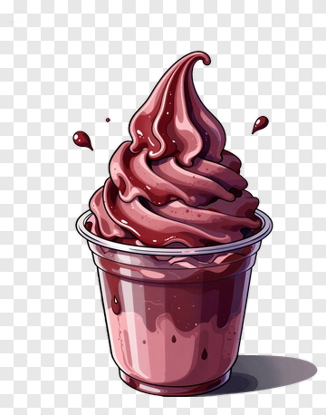 Chocolate Soft Serve Ice Cream PNG