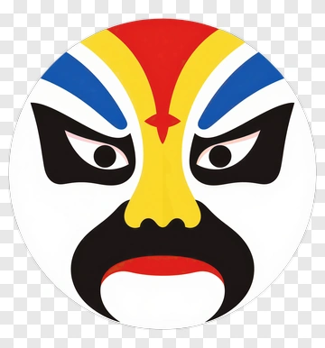 Colorful Chinese Opera Mask PNG