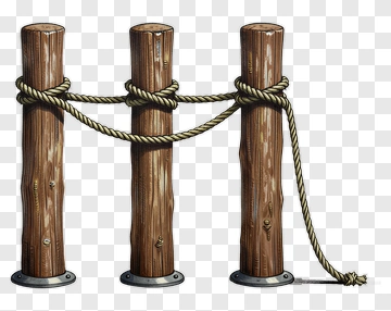 Wooden Posts With Rope PNG