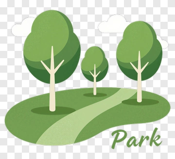 Park With Green Trees PNG