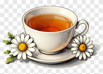Tea Cup With Daisies PNG