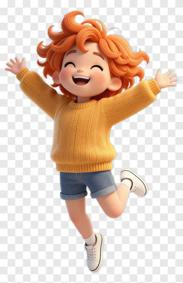 Cartoon Child Jumping With Joy PNG