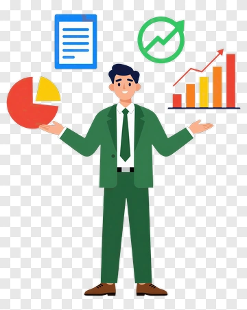 Businessman Presenting Data And Charts PNG