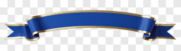 Blue Ribbon With Gold Trim PNG