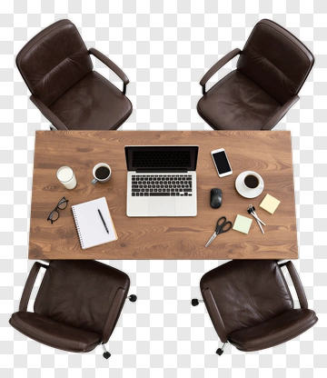 Office Meeting Table With Laptop And Coffee PNG
