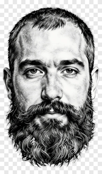 Detailed Portrait Of A Man With A Beard PNG