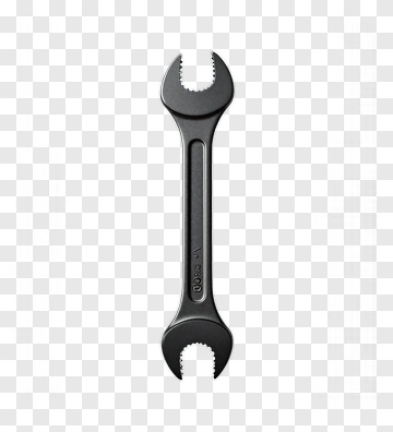 Black Double-Ended Open Wrench PNG
