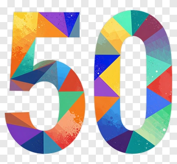 Colorful Number 50 PNG