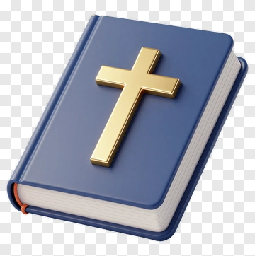 Bible With Gold Cross PNG