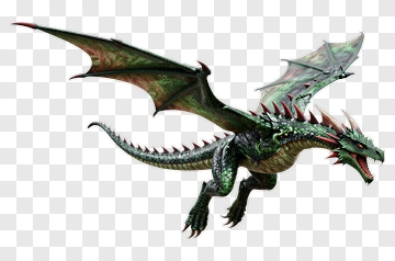3D Dragon Flying With Outstretched Wings PNG