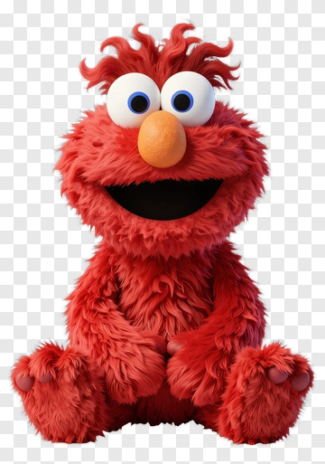 Cartoon Elmo Character Sitting PNG