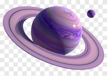 Purple Planet With Rings PNG