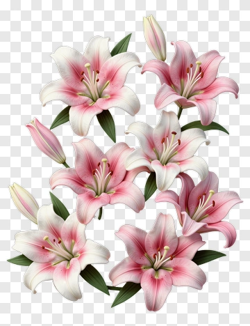 Colorful Lily Bouquet PNG