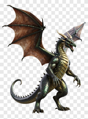 3D Dragon With Wings PNG