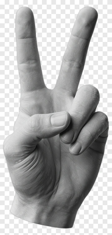 Hand Making A Peace Sign PNG