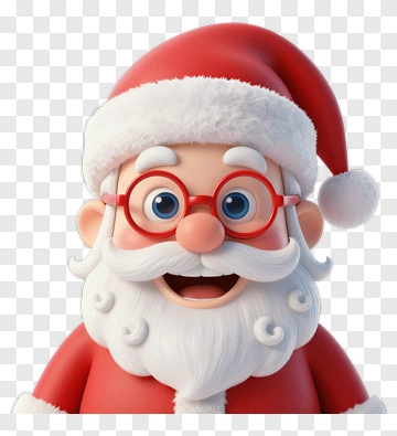 Cartoon Santa Claus With Glasses PNG