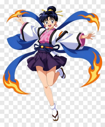 Anime Girl In Colorful Traditional Outfit PNG
