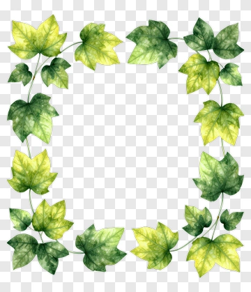 Watercolor Leaf Frame PNG