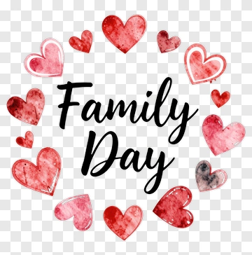 Family Day With Heart Decorations PNG
