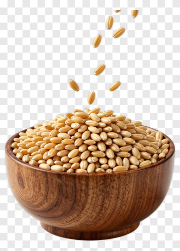 Wooden Bowl Filled With Grain PNG