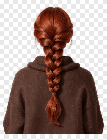 Woman With Long Braided Hair PNG