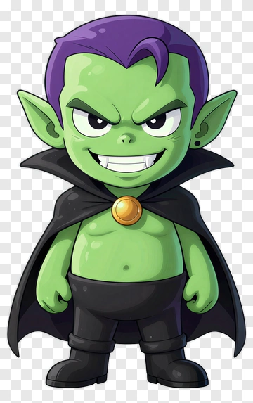 Cartoon Green Goblin Character PNG