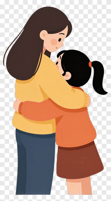 Happy Family Embracing Each Other PNG
