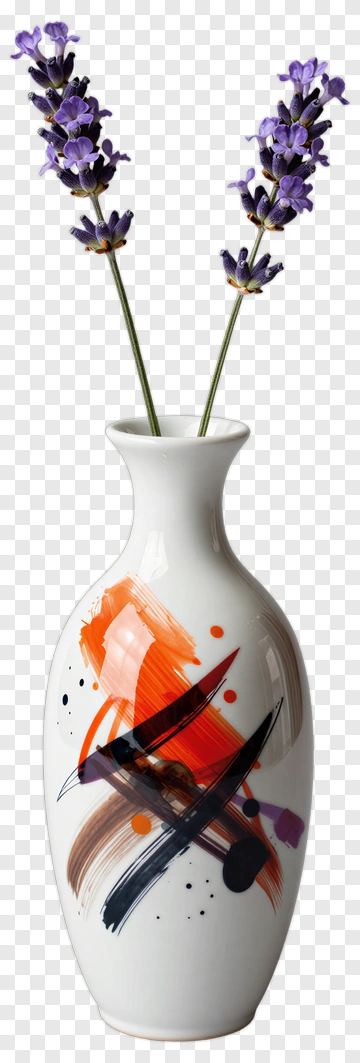 Vase With Lavender Flowers PNG