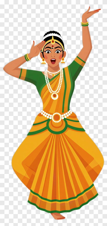 Dancer Performing Traditional Indian Dance PNG
